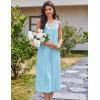 imageEkouaer Nightgowns for Women Cotton Long Night Gown Sleeveless Sleep Dress Victorian Nightdress Ladies Sleepwear SXXXLCyan