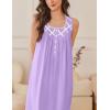 imageEkouaer Nightgowns for Women Cotton Long Night Gown Sleeveless Sleep Dress Victorian Nightdress Ladies Sleepwear SXXXLLight Purple
