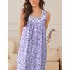 imageEkouaer Nightgowns for Women Cotton Long Night Gown Sleeveless Sleep Dress Victorian Nightdress Ladies Sleepwear SXXXLPurple Abstract Dots