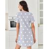 imageEkouaer Nightgowns for Women Cotton Night Gowns Pleated Nightshirts Henley V Neck Sleepshirts Short Sleeve SleepwearLight Grey Stars