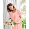 imageEkouaer Nightgowns for Women Cotton Nightgown House Dress with Pockets Short Sleeve Mumu Dress Embroidered Lounge DressLight Pink