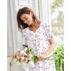 imageEkouaer Nightgowns for Women Cotton Nightgown House Dress with Pockets Short Sleeve Mumu Dress Embroidered Lounge DressWhite Floral