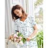imageEkouaer Nightgowns for Women Cotton Nightgown House Dress with Pockets Short Sleeve Mumu Dress Embroidered Lounge DressWhite Water Painting