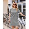 imageEkouaer Nightgowns for Women Cotton Sleep Shirts Tshirt Nightshirt Casual Sleepdress Pullover Dress with Pockets S3XLLight Gray