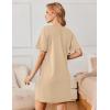 imageEkouaer Nightgowns for Women Cotton Sleep Shirts Tshirt Nightshirt Casual Sleepdress Pullover Dress with Pockets S3XLLight Yellow