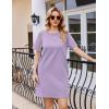 imageEkouaer Nightgowns for Women Cotton Sleep Shirts Tshirt Nightshirt Casual Sleepdress Pullover Dress with Pockets S3XLLilac