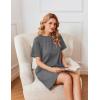 imageEkouaer Nightgowns for Women Cotton Sleep Shirts Tshirt Nightshirt Casual Sleepdress Pullover Dress with Pockets S3XLMedium Gray