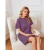 imageEkouaer Nightgowns for Women Cotton Sleep Shirts Tshirt Nightshirt Casual Sleepdress Pullover Dress with Pockets S3XLMulberry