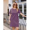 imageEkouaer Nightgowns for Women Cotton Sleep Shirts Tshirt Nightshirt Casual Sleepdress Pullover Dress with Pockets S3XLMulberry