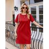 imageEkouaer Nightgowns for Women Cotton Sleep Shirts Tshirt Nightshirt Casual Sleepdress Pullover Dress with Pockets S3XLTeal Red