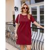 imageEkouaer Nightgowns for Women Cotton Sleep Shirts Tshirt Nightshirt Casual Sleepdress Pullover Dress with Pockets S3XLWine Red