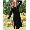 imageEkouaer Nightgowns for Women Long Sleeve Nightgown Long Sleepwear Button Down Sleep Shirt Soft Night Gown S4XLBlack
