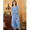imageEkouaer Nightgowns for Women Long Sleeve Nightgown Long Sleepwear Button Down Sleep Shirt Soft Night Gown S4XLBlue Floral