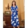 imageEkouaer Nightgowns for Women Long Sleeve Nightgown Long Sleepwear Button Down Sleep Shirt Soft Night Gown S4XLBlue Flower