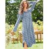 imageEkouaer Nightgowns for Women Long Sleeve Nightgown Long Sleepwear Button Down Sleep Shirt Soft Night Gown S4XLBluered Flowers