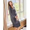 imageEkouaer Nightgowns for Women Long Sleeve Nightgown Long Sleepwear Button Down Sleep Shirt Soft Night Gown S4XLGray