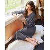 imageEkouaer Nightgowns for Women Long Sleeve Nightgown Long Sleepwear Button Down Sleep Shirt Soft Night Gown S4XLGray