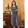 imageEkouaer Nightgowns for Women Long Sleeve Nightgown Long Sleepwear Button Down Sleep Shirt Soft Night Gown S4XLGray