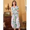 imageEkouaer Nightgowns for Women Long Sleeve Nightgown Long Sleepwear Button Down Sleep Shirt Soft Night Gown S4XLGreen Floral