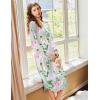 imageEkouaer Nightgowns for Women Long Sleeve Nightgown Long Sleepwear Button Down Sleep Shirt Soft Night Gown S4XLGreen Floral