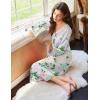 imageEkouaer Nightgowns for Women Long Sleeve Nightgown Long Sleepwear Button Down Sleep Shirt Soft Night Gown S4XLGreen Floral