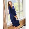 imageEkouaer Nightgowns for Women Long Sleeve Nightgown Long Sleepwear Button Down Sleep Shirt Soft Night Gown S4XLNavy Blue