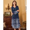 imageEkouaer Nightgowns for Women Long Sleeve Nightgown Long Sleepwear Button Down Sleep Shirt Soft Night Gown S4XLNavy Floral