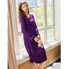 imageEkouaer Nightgowns for Women Long Sleeve Nightgown Long Sleepwear Button Down Sleep Shirt Soft Night Gown S4XLPurple