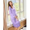 imageEkouaer Nightgowns for Women Long Sleeve Nightgown Long Sleepwear Button Down Sleep Shirt Soft Night Gown S4XLPurple Stars