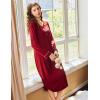 imageEkouaer Nightgowns for Women Long Sleeve Nightgown Long Sleepwear Button Down Sleep Shirt Soft Night Gown S4XLRed