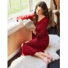 imageEkouaer Nightgowns for Women Long Sleeve Nightgown Long Sleepwear Button Down Sleep Shirt Soft Night Gown S4XLRed