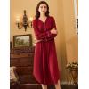 imageEkouaer Nightgowns for Women Long Sleeve Nightgown Long Sleepwear Button Down Sleep Shirt Soft Night Gown S4XLRed