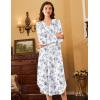 imageEkouaer Nightgowns for Women Long Sleeve Nightgown Long Sleepwear Button Down Sleep Shirt Soft Night Gown S4XLWhite Flower