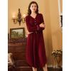 imageEkouaer Nightgowns for Women Long Sleeve Nightgown Long Sleepwear Button Down Sleep Shirt Soft Night Gown S4XLWine Red