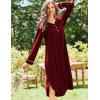 imageEkouaer Nightgowns for Women Long Sleeve Nightgown Long Sleepwear Button Down Sleep Shirt Soft Night Gown S4XLWine Red