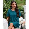 imageEkouaer Nightgowns for Women Pleated Nightshirts Short Sleeve Sleepshirts Crew Neck Sleepwear Soft Night Gown SleepdressBlue Green