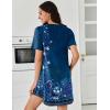 imageEkouaer Nightgowns for Women Pleated Nightshirts Short Sleeve Sleepshirts Crew Neck Sleepwear Soft Night Gown SleepdressBlue Pea Floral