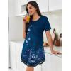 imageEkouaer Nightgowns for Women Pleated Nightshirts Short Sleeve Sleepshirts Crew Neck Sleepwear Soft Night Gown SleepdressBlue Pea Floral