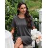 imageEkouaer Nightgowns for Women Pleated Nightshirts Short Sleeve Sleepshirts Crew Neck Sleepwear Soft Night Gown SleepdressDark Grey