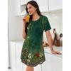 imageEkouaer Nightgowns for Women Pleated Nightshirts Short Sleeve Sleepshirts Crew Neck Sleepwear Soft Night Gown SleepdressGreen Pea Floral