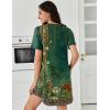 imageEkouaer Nightgowns for Women Pleated Nightshirts Short Sleeve Sleepshirts Crew Neck Sleepwear Soft Night Gown SleepdressGreen Pea Floral