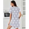imageEkouaer Nightgowns for Women Pleated Nightshirts Short Sleeve Sleepshirts Crew Neck Sleepwear Soft Night Gown SleepdressLight Grey White Star