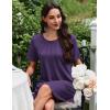 imageEkouaer Nightgowns for Women Pleated Nightshirts Short Sleeve Sleepshirts Crew Neck Sleepwear Soft Night Gown SleepdressPurple