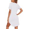 imageEkouaer Nightgowns for Women Soft Cotton Sleep Shirt Short Sleeve Button Down NightshirtWhite