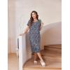 imageEkouaer Nightgowns for Women with Pockets Button Front Short Sleeve House Dresses Floral Print Mumu DressBlack Flower