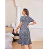 imageEkouaer Nightgowns for Women with Pockets Button Front Short Sleeve House Dresses Floral Print Mumu DressBlack Flower