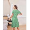 imageEkouaer Nightgowns for Women with Pockets Button Front Short Sleeve House Dresses Floral Print Mumu DressGreen Flower
