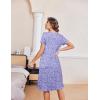 imageEkouaer Nightgowns for Women with Pockets Button Front Short Sleeve House Dresses Floral Print Mumu DressLavender