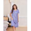 imageEkouaer Nightgowns for Women with Pockets Button Front Short Sleeve House Dresses Floral Print Mumu DressLavender