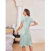 imageEkouaer Nightgowns for Women with Pockets Button Front Short Sleeve House Dresses Floral Print Mumu DressLight Green Daisy